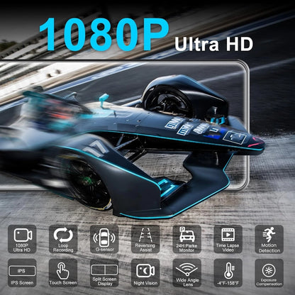 Dash Cam Espejo 12″ Frontal y Trasera 1080p 64 GB