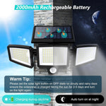 Luces solares para exteriores, sensor de movimiento, IP65.
