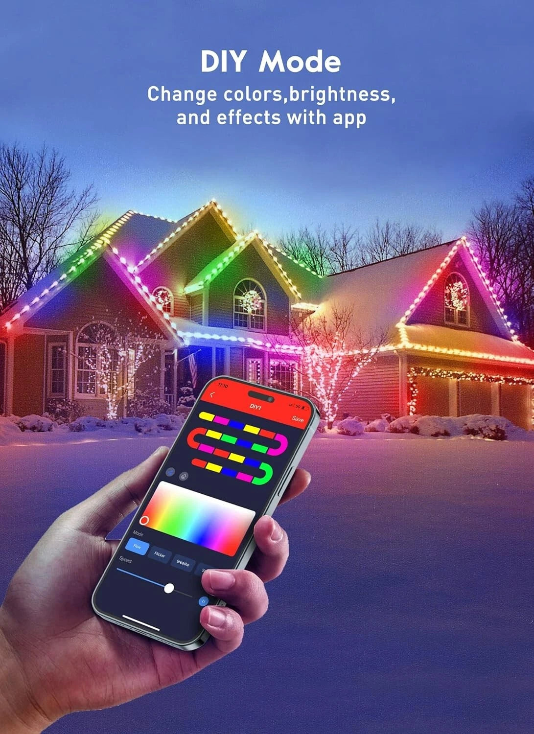 Luces de Navidad inteligentes, C9 para exteriores, 65.6FT.