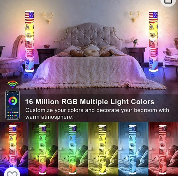 Lámpara de Piso, LED RGB, Tema Patriótico, Control remoto.