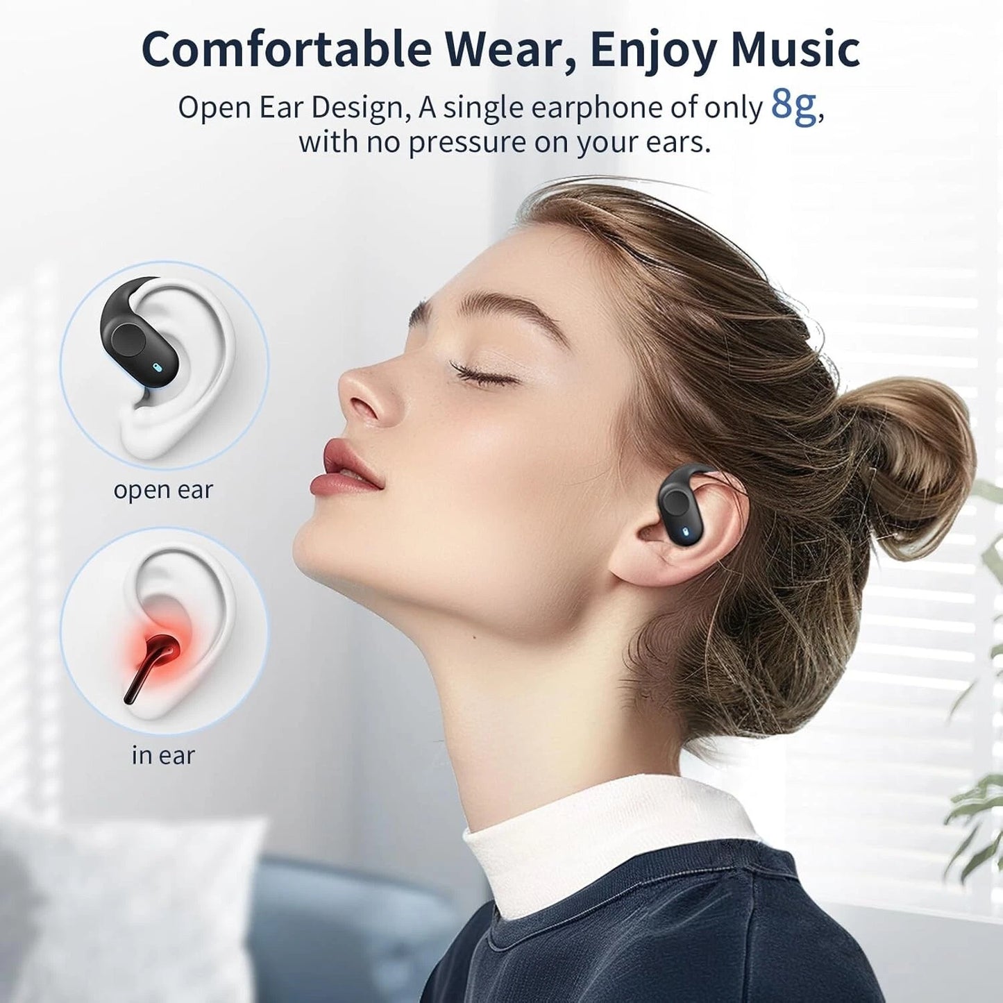 Auriculares de Oreja Abierta, Auriculares Bluetooth 5.3.