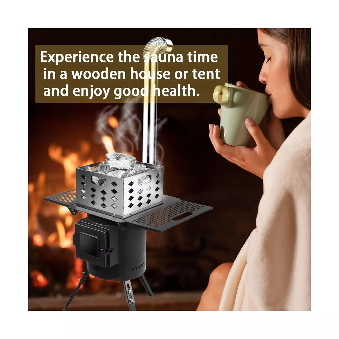 Estufa de Leña Para Camping, Portátil, Interior Pequeña.(DETALLE)