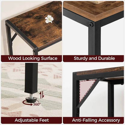 Mesa Consola Delgada con Carga USB Color Madera 1 metro.