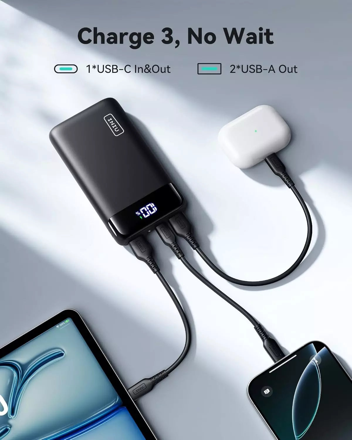 Cargador Portátil 10000Mah 20W Carga Rápida USB C.
