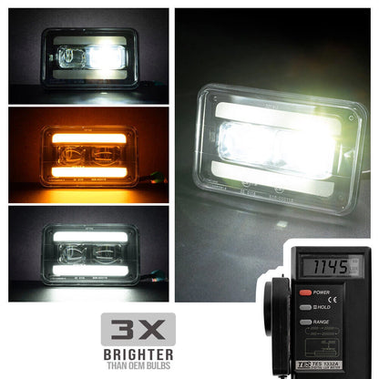 Faros LED 4x6 Pulgadas para Volvo 240 740 760 2 Piezas