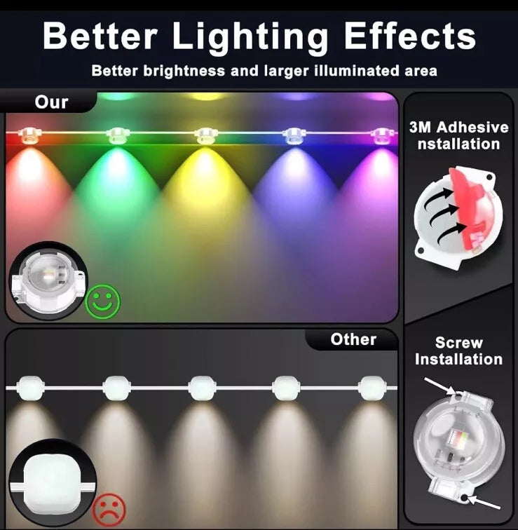 Luces LED Permamente, 200FT, IP67, Exterior, Control Remoto.