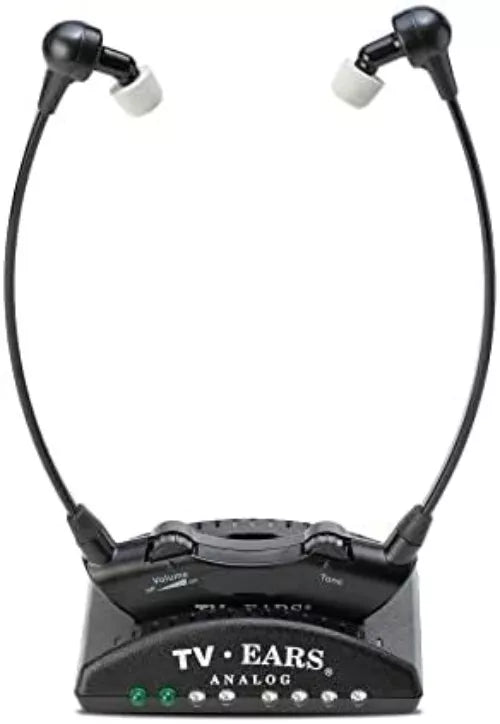 Auriculares de TV inalámbricos infrarrojos con puntas de espuma.
