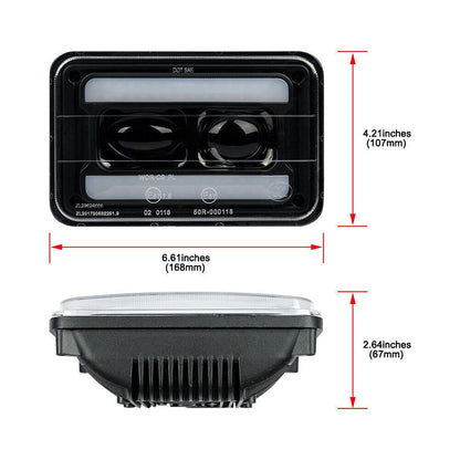 Faros LED 4x6 Pulgadas para Volvo 240 740 760 2 Piezas