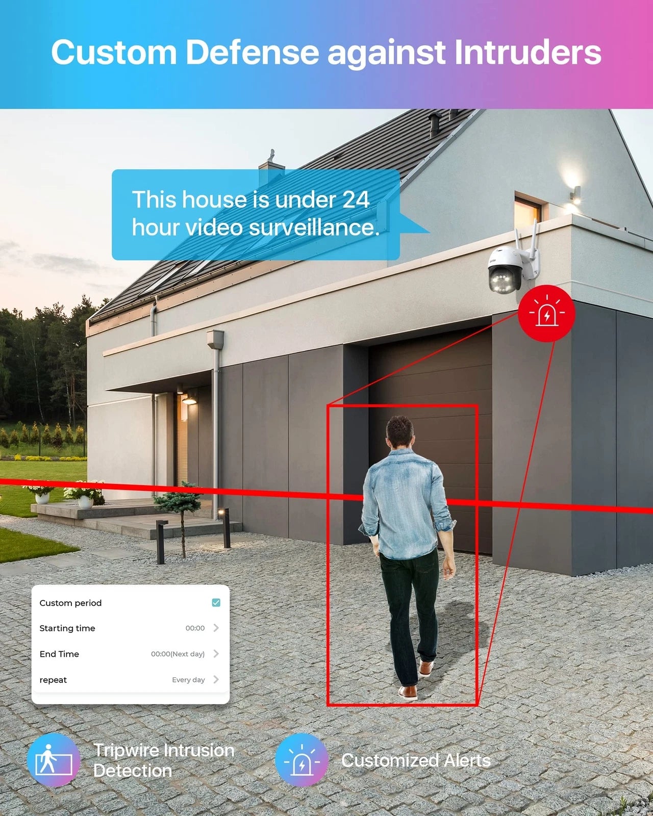 Cámara panorámica/inclinable WiFi exterior 3K.