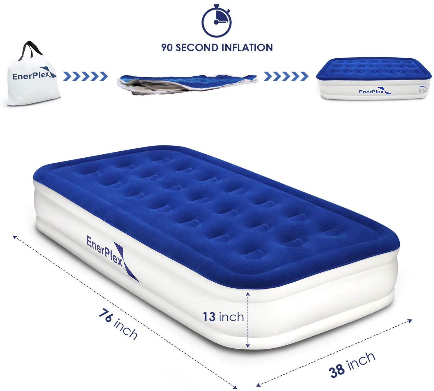 Colchón de aire de doble, con bomba integrada, ENERPLEX