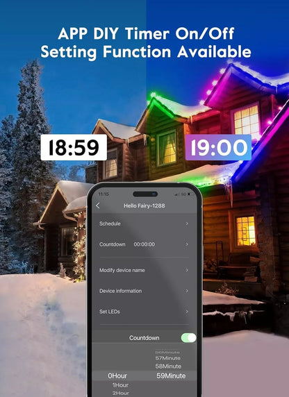 Luces de Navidad inteligentes, C9 para exteriores, 65.6FT.