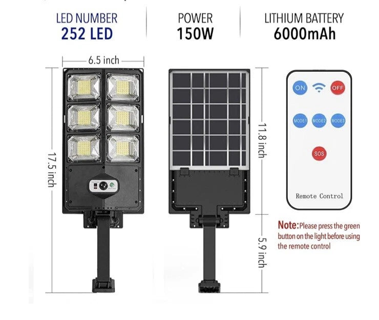 Luces solares para exteriores farola 504 LED W789B-3