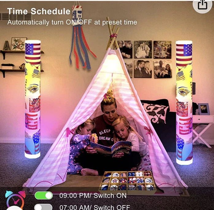 Lámpara de Piso, LED RGB, Tema Patriótico, Control remoto.