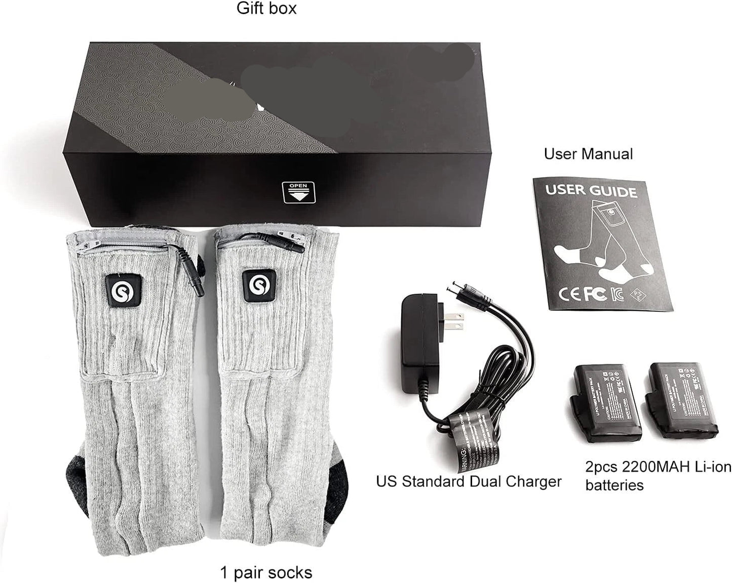 Calcetines térmicos eléctricos con batería recargable.
