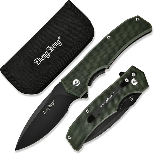 Cuchillo plegable zhengsheng de titanio color verde navaja