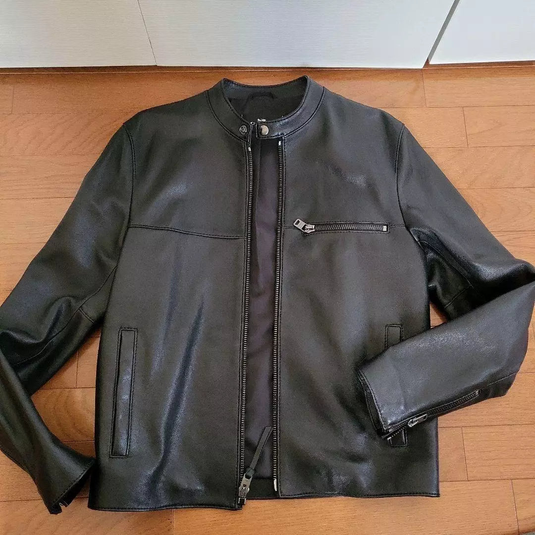 Chaqueta de cuero, de corredor, COACH original, negro (USADA).