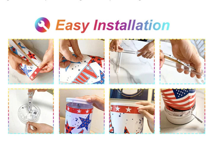 Lámpara de Piso, LED RGB, Tema Patriótico, Control remoto.