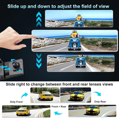 Dash Cam Espejo 12″ Frontal y Trasera 1080p 64 GB