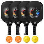 Juego de 4 palas de pickleball  NIUPIPO de grafito, 4 Pelotas incluidas.