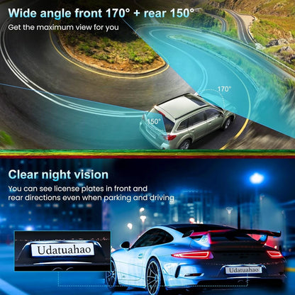 Dash Cam Espejo 12″ Frontal y Trasera 1080p 64 GB