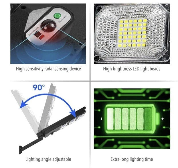 Luces solares para exteriores farola 504 LED W789B-3