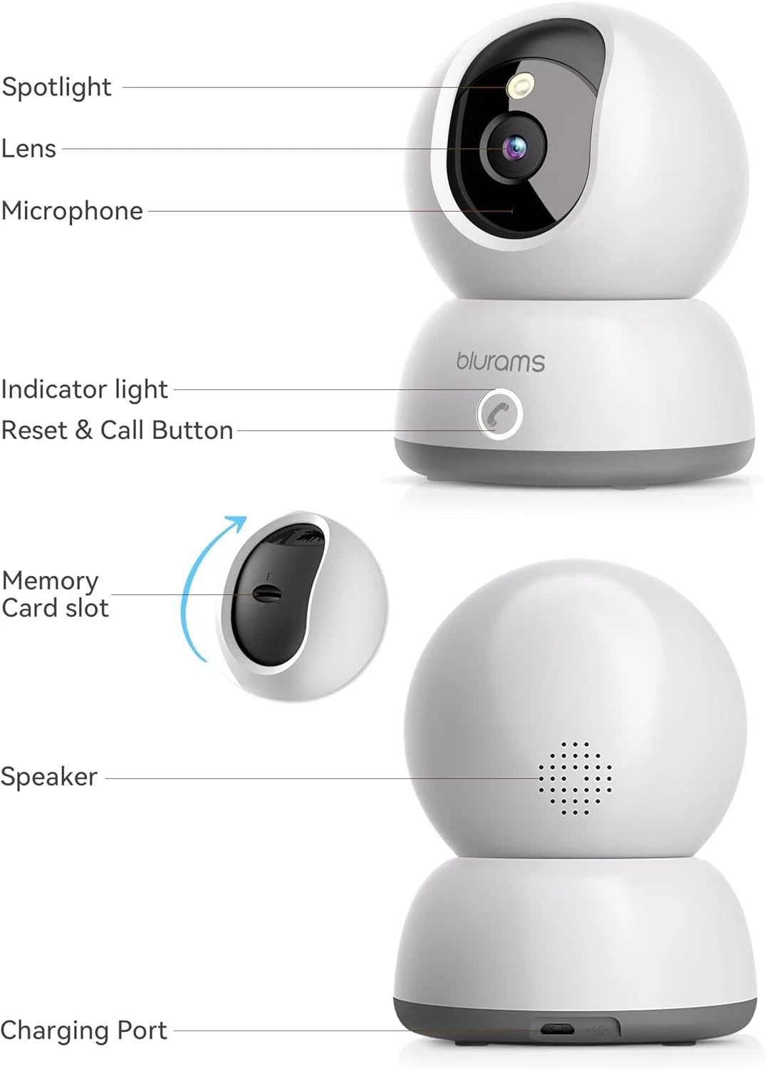 Blurams Cámara Mascota 2K, Cámaras para Seguridad en el Hogar.