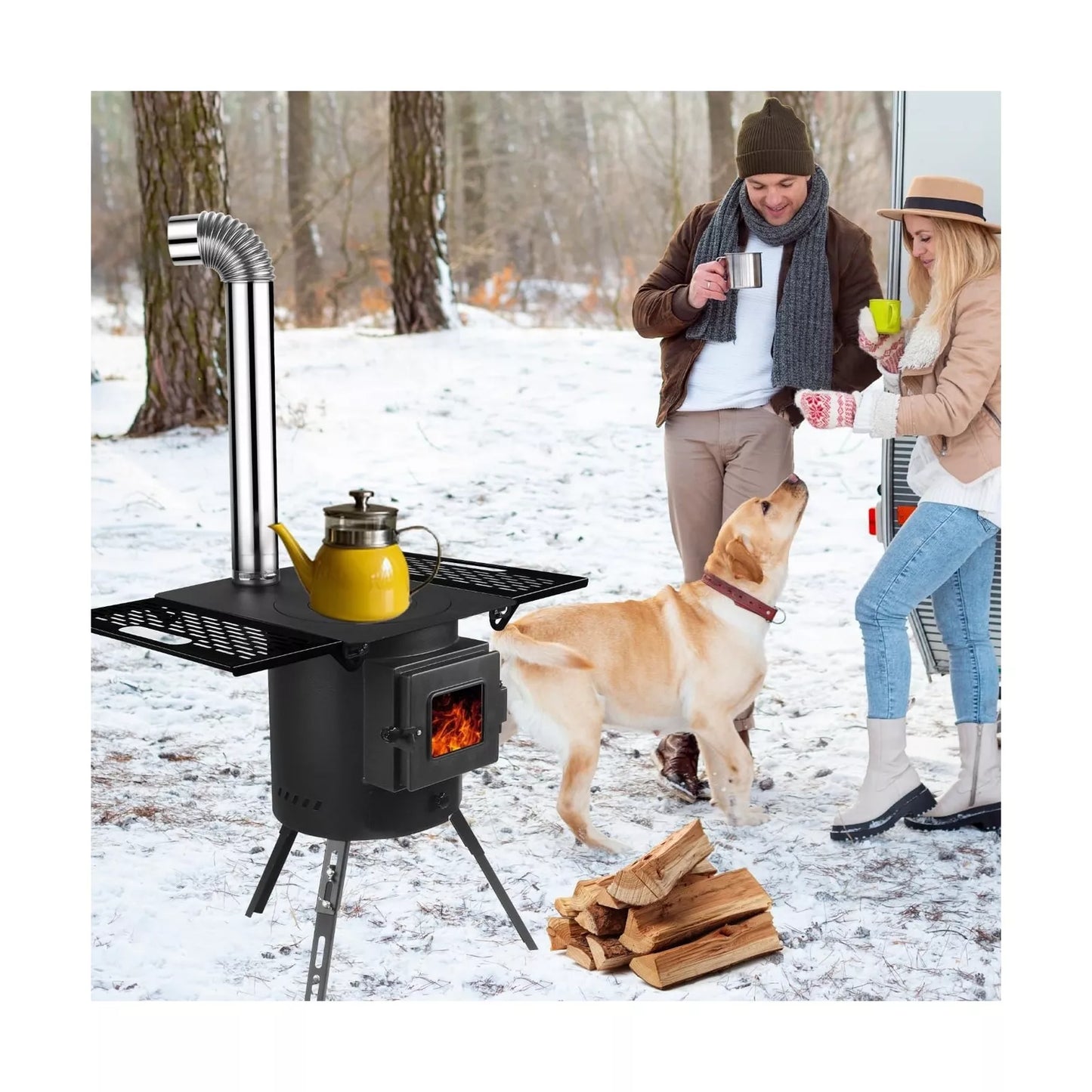 Estufa de Leña Para Camping, Portátil, Interior Pequeña.(DETALLE)