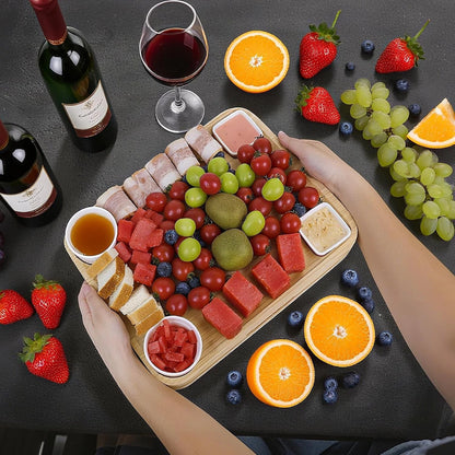 Tabla de Charcutería de Bambú, Jeieoeo, Portátil con tapa.
