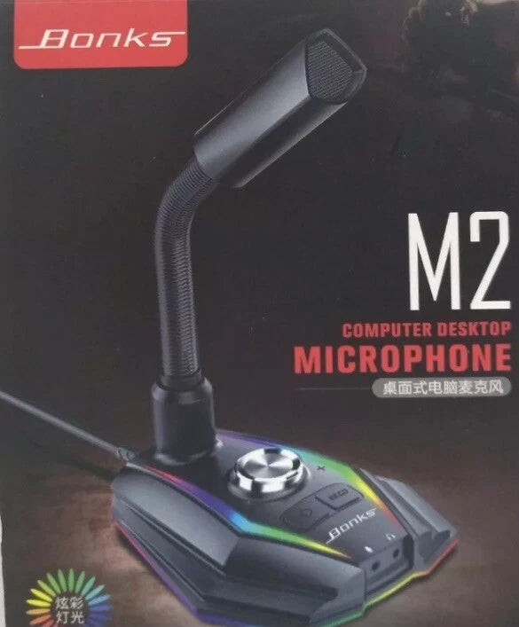 Micrófono de escritorio ajustable para computadora.