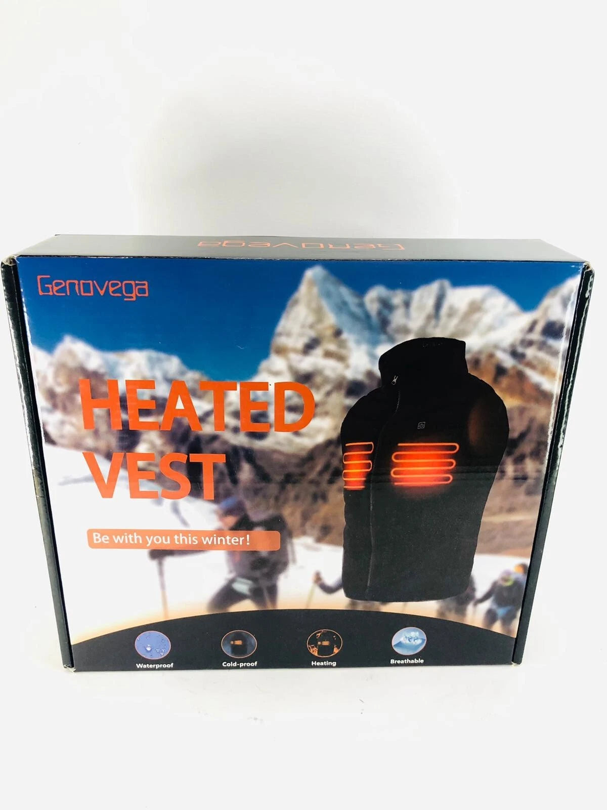 Chaleco térmico, unisex talla M, bateria USB, grafeno ligero.