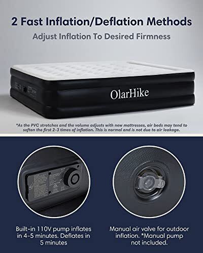 Colchón de aire Queen con bomba integrada, 18". USADO OlarHike