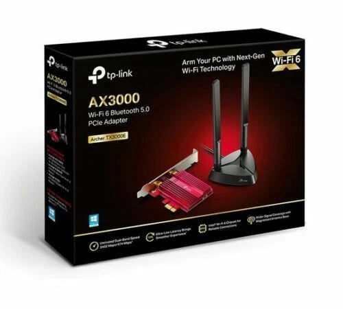 TP-Link Tarjeta WiFi 6 AX3000 PCIe WiFi (Archer TX3000E).