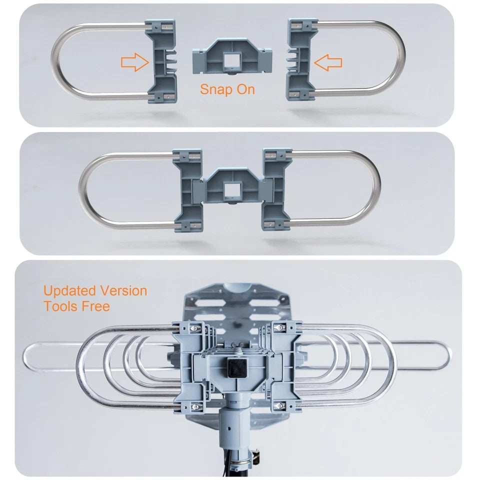 McDuory Antena Digital Exterior 150 Millas Rotación 360 Grados Amplificada HDTV
