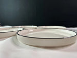 Vajilla Porcelana 12 Piezas Set 4 Blanco Borde Negro MALACASA