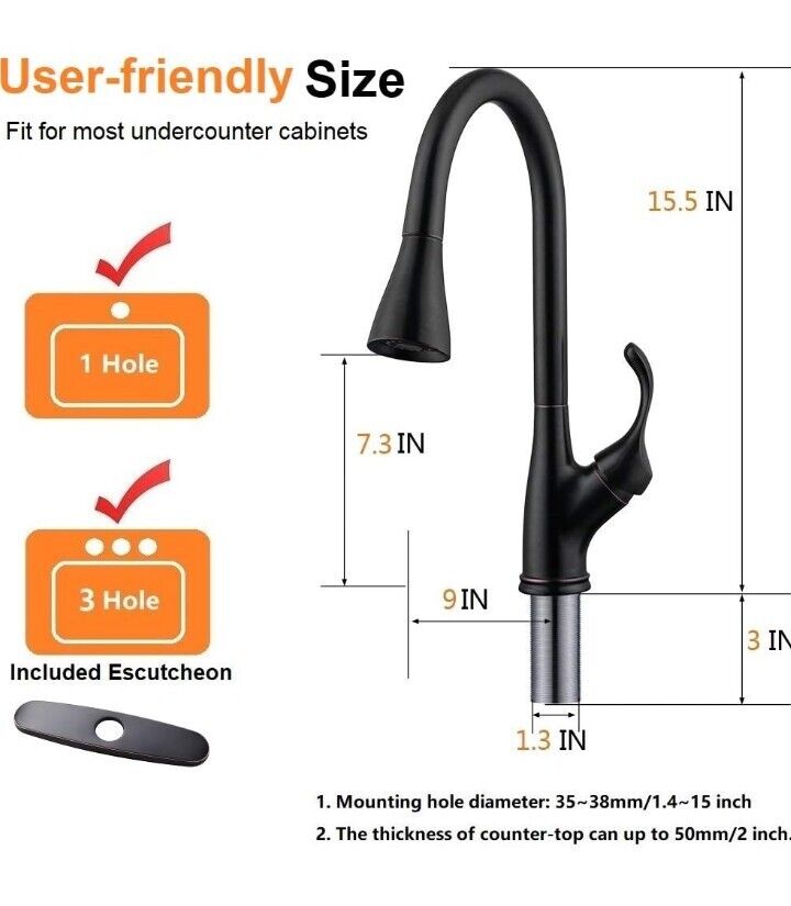 Grifo de cocina desplegable de una sola manija con retroceso a presión