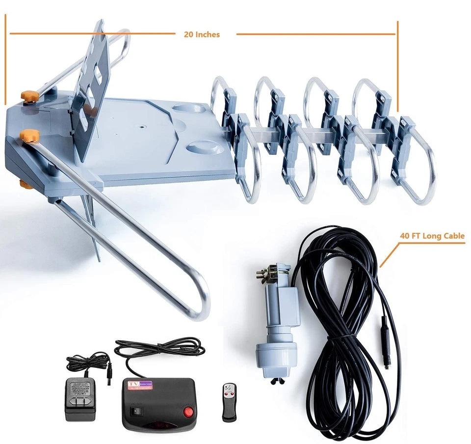 McDuory Antena Digital Exterior 150 Millas Rotación 360 Grados Amplificada HDTV