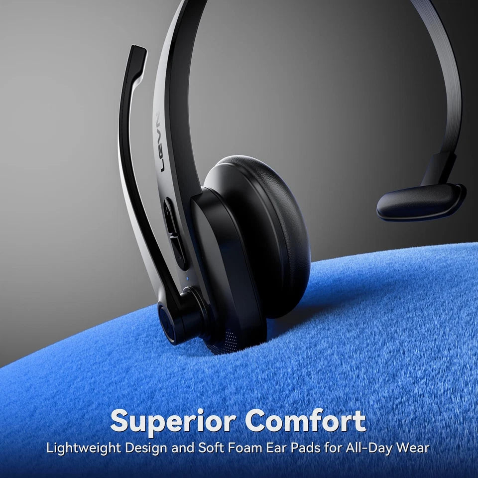 Auriculares inalámbricos con micrófono para el trabajo, LEVN , LE-HS011 Superior