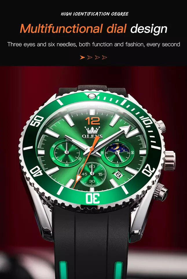 Reloj OLEVS para hombre, resistente al agua, deportivo, analógico.