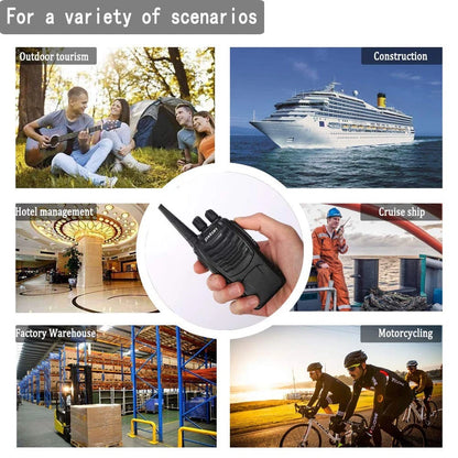 Walkie Talkies Pxton Largo Alcance Recargables Con Audífonos Linterna y Base