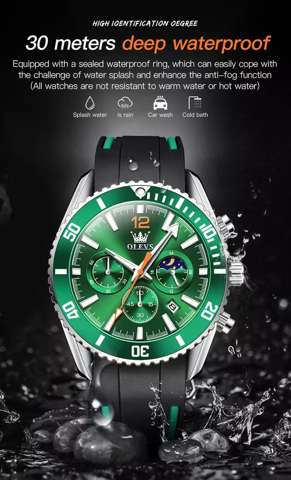 Reloj OLEVS para hombre, resistente al agua, deportivo, analógico.