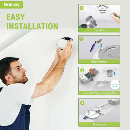 Luces Led Empotrables DAMINY 6 Pulgadas Blanco 12 pza.