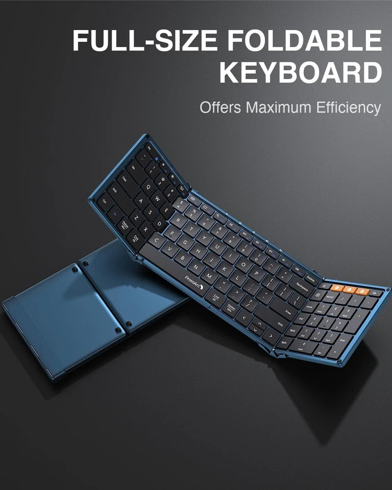 ProtoArc Teclado Bluetooth plegable, XK01  inalámbrico portátil con teclado numérico