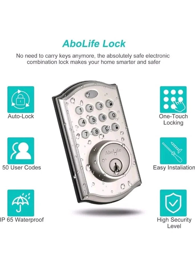 Cerradura electrónica con teclado, manija de la puerta delantera de un solo cilindro, Tacklife EKPH1A