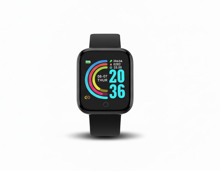 Reloj inteligente Macaron color negro con correa fitness