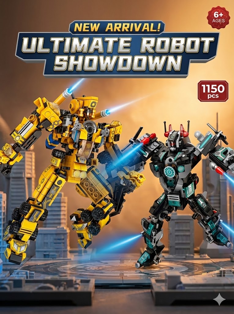 Bloques de construcción de 2 robots gigantes de combate 1150 pcs