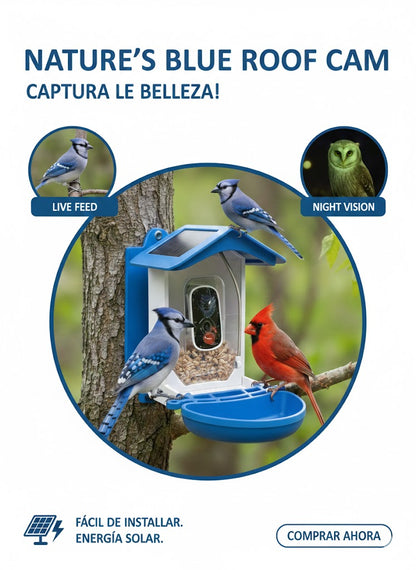 Camara Inteligente AI Q40 para Comedero Pajaros Wifi