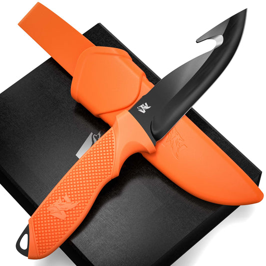 Cuchillo De Caza, Odenwolf - Hunter 2 Naranja Negro, C/funda.